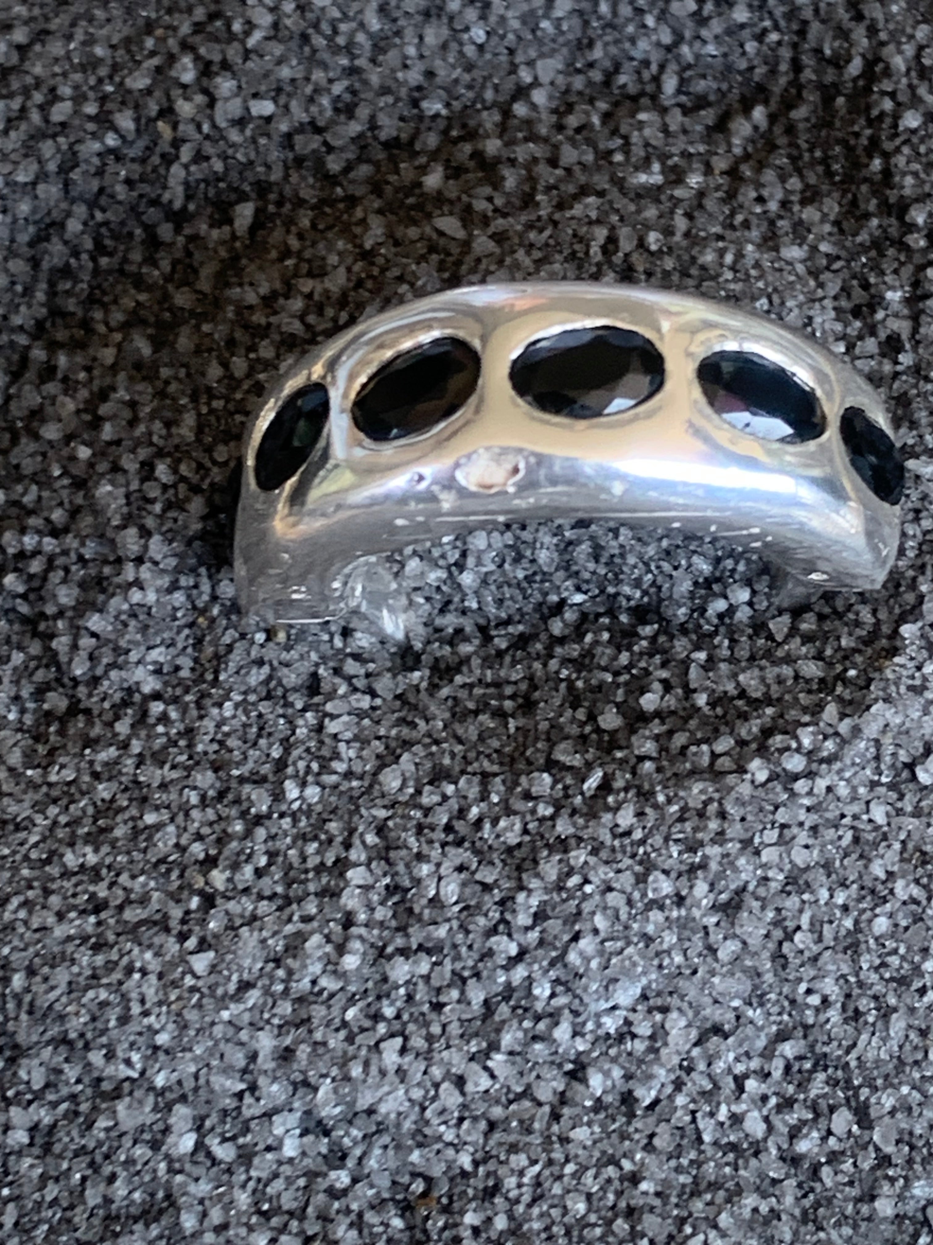 Anillo Plata 950 Turmalina Negra